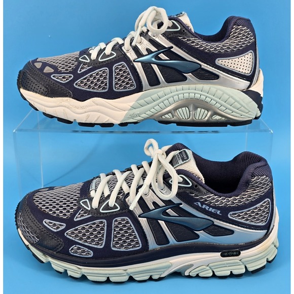 Brooks Ariel GTS 14 Running Shoes Women Sz 7.5 B Blue Silver Support Stability - Picture 2 of 8
